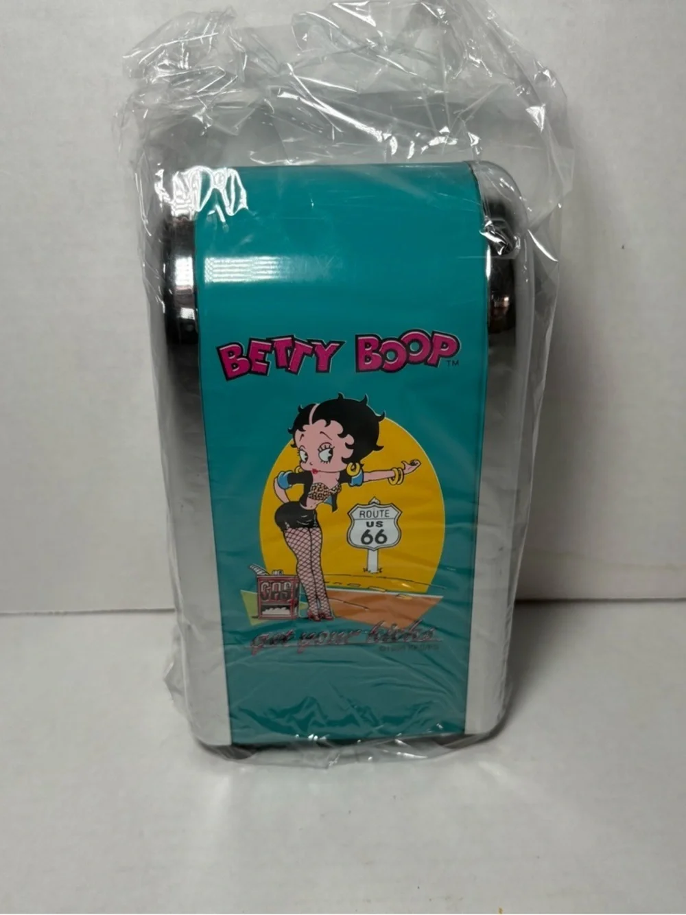 Vintage 1996 Betty Boop Betty’s Diner Metal Napkin Holder Dispenser NEW